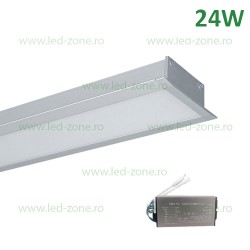 Corp Iluminat LED 24W 60cm Incastrabil Liniar EL-S77 Gri Emergenta